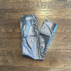 High Rise Metallic Jeans